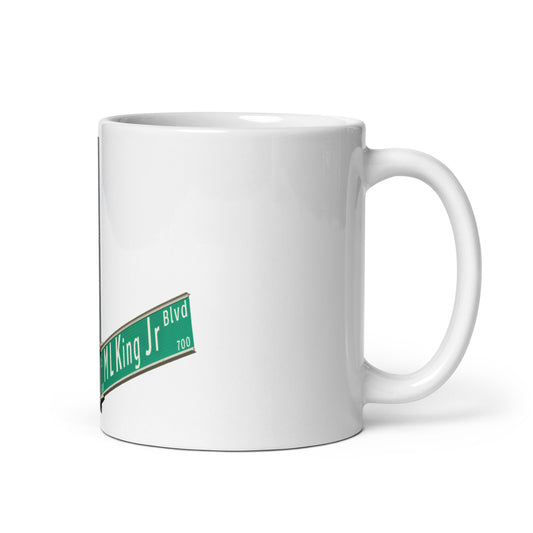 White Glossy Mug | The Corner - MLK - X - BLVD